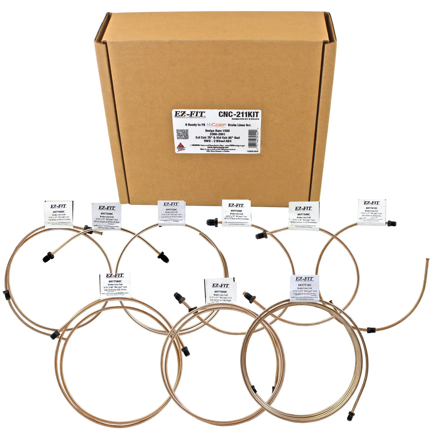 EZ-Fit Kit 2000-2001 Dodge Ram 1500 Ext Cab 78" & Std Cab 96" Bed RWD - 2 Wheel ABS