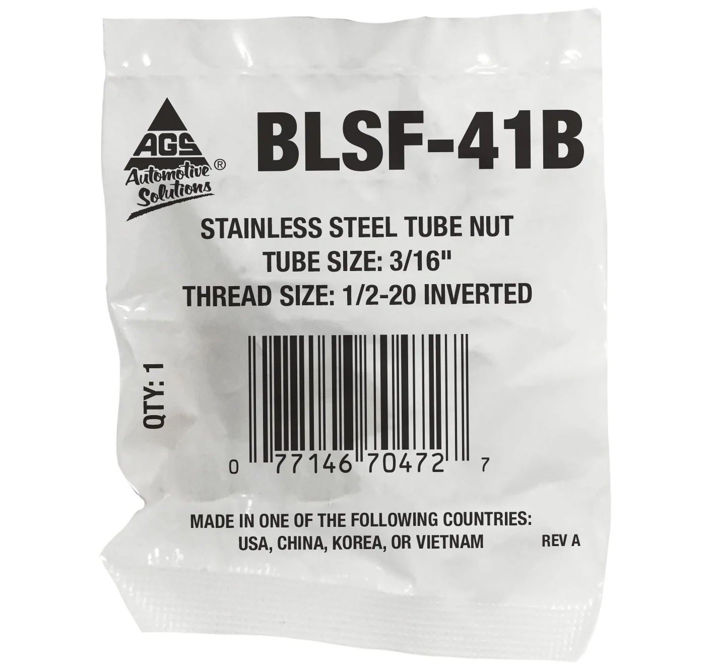 Stainless Steel Tube Nut 3/16" (1/2-20 Inverted) - Image 2