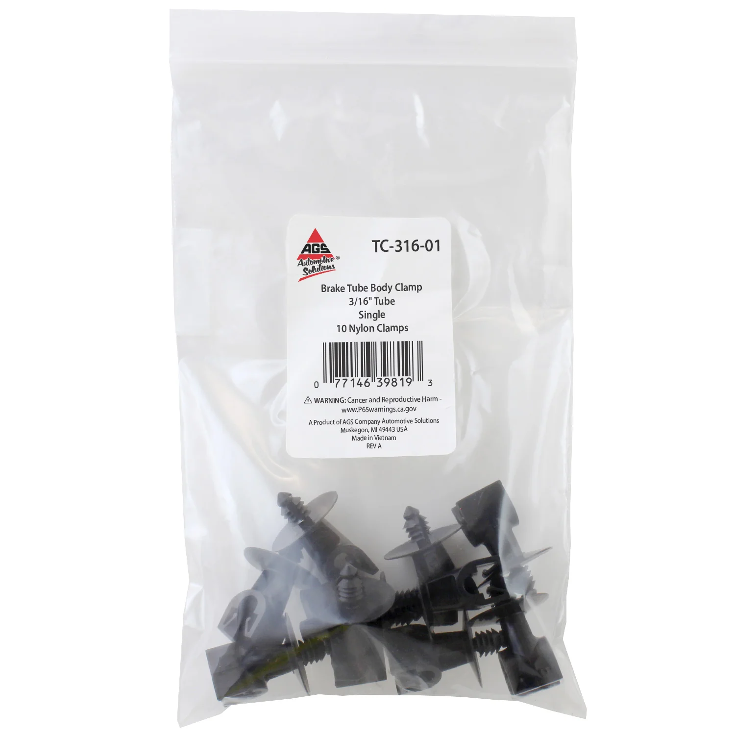 Brake Tube Body Clamp 3/16"  Single – Bag of 10 - Image 2