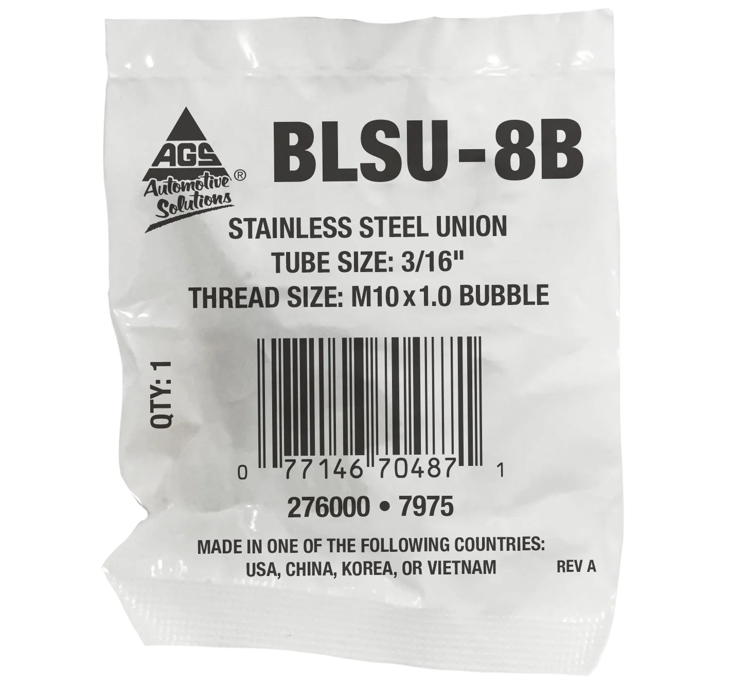 Stainless Steel Brake Line Union 3/16" (M10x1.0 Bubble) - Image 2