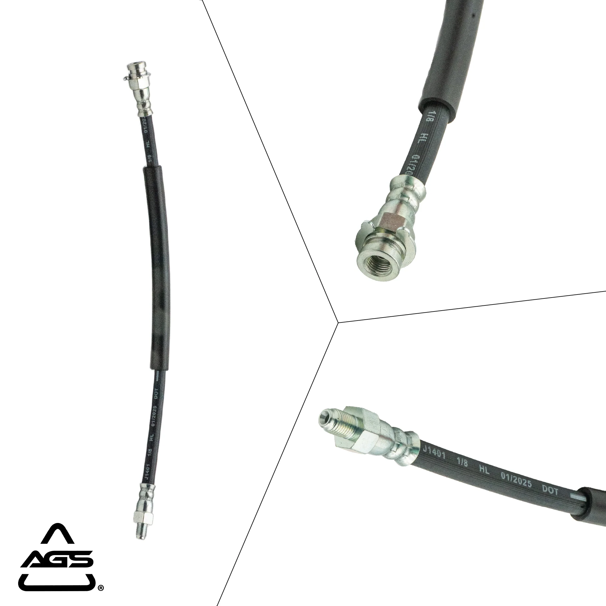 1939-1977 Multi-Vehicle Application Front & Rear Rubber Brake Hose | AGS-KT80188