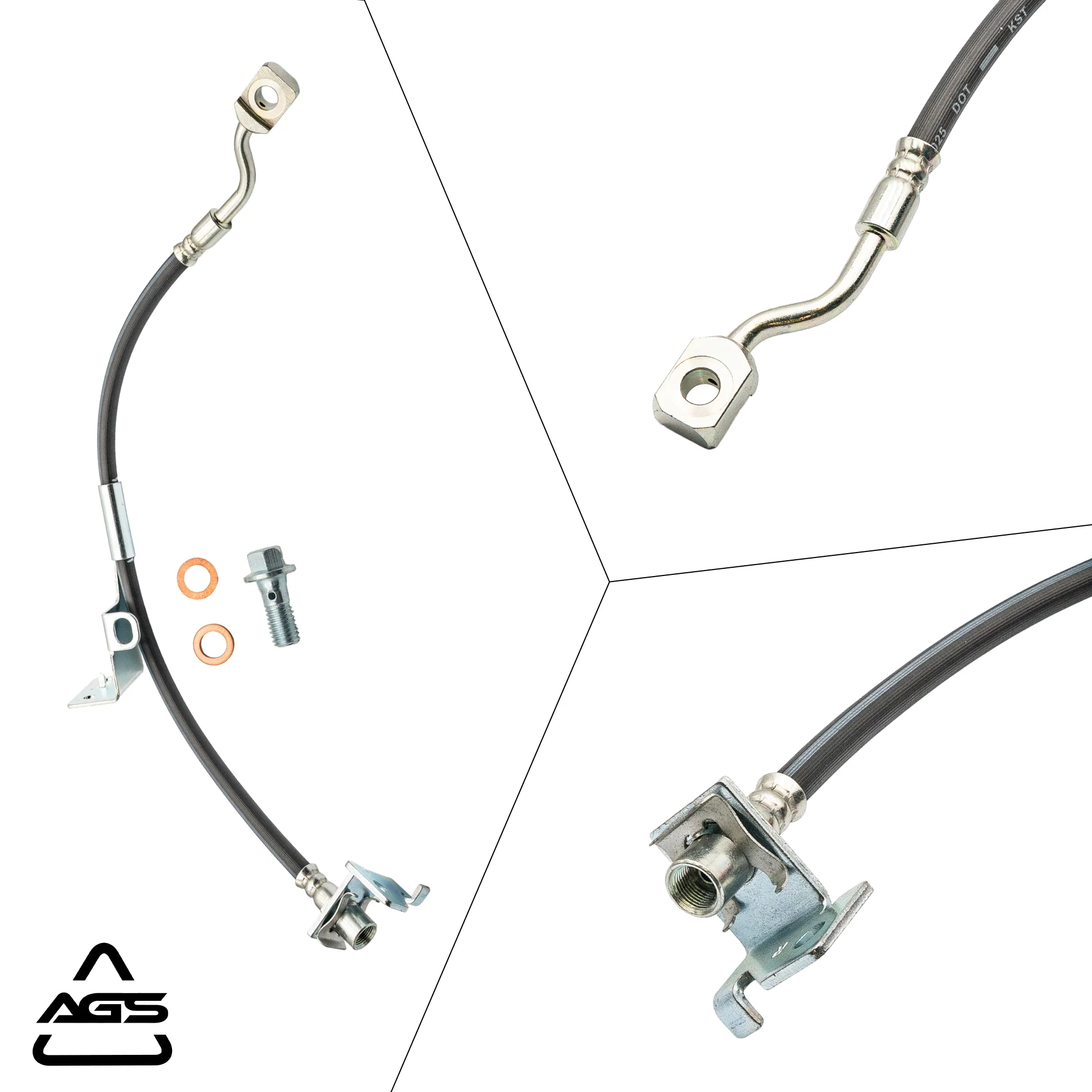 2011-2019 Chevrolet Silverado 2500, Chevrolet Silverado 2500 HD +4 More Front Right Rubber Brake Hose | AGS-KT70673 - Image 4