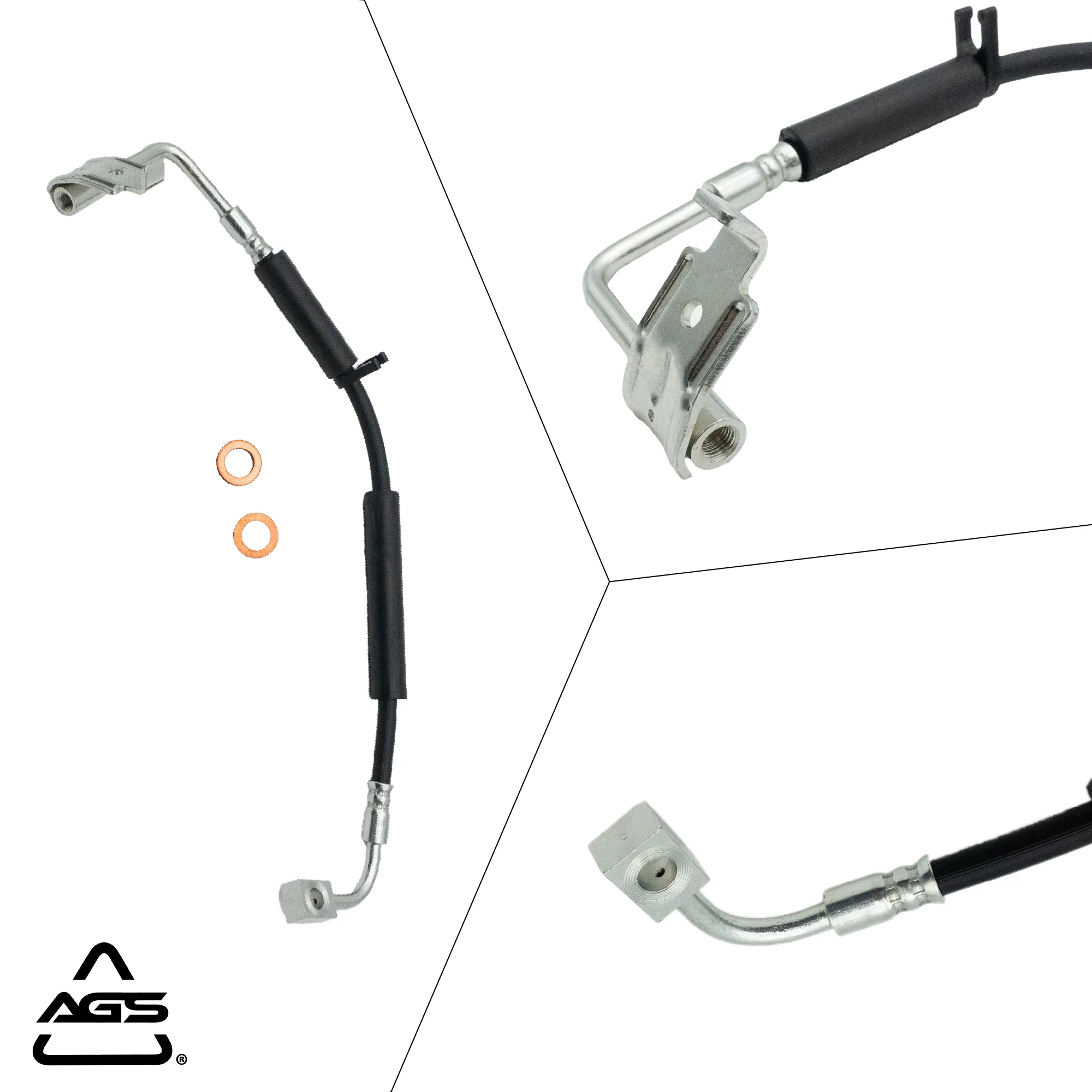2007-2010 Jeep Wrangler Front Right Rubber Brake Hose | AGS-KT80360