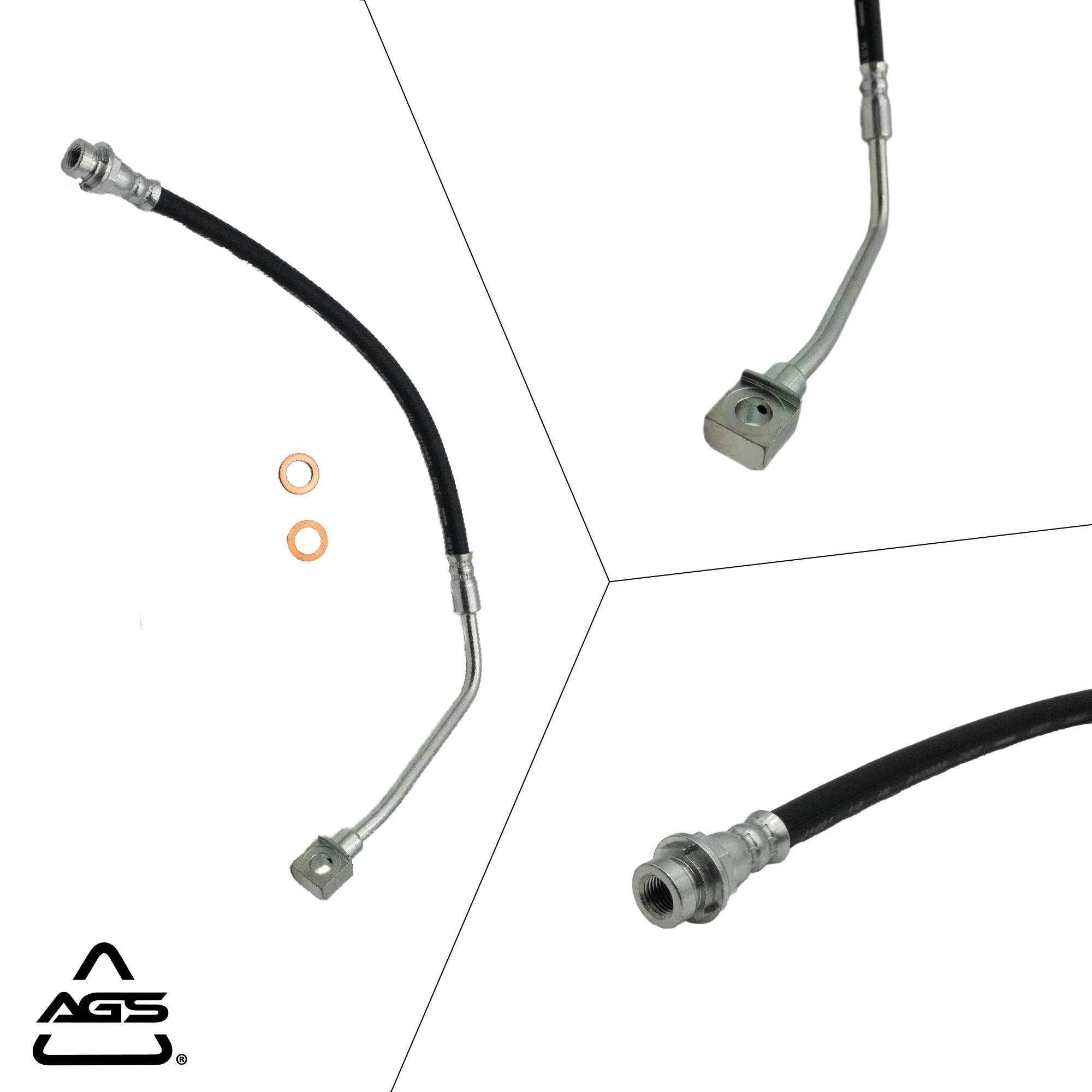 1988-2000 Multi-Vehicle Application Front Right Rubber Brake Hose | AGS-KT70413