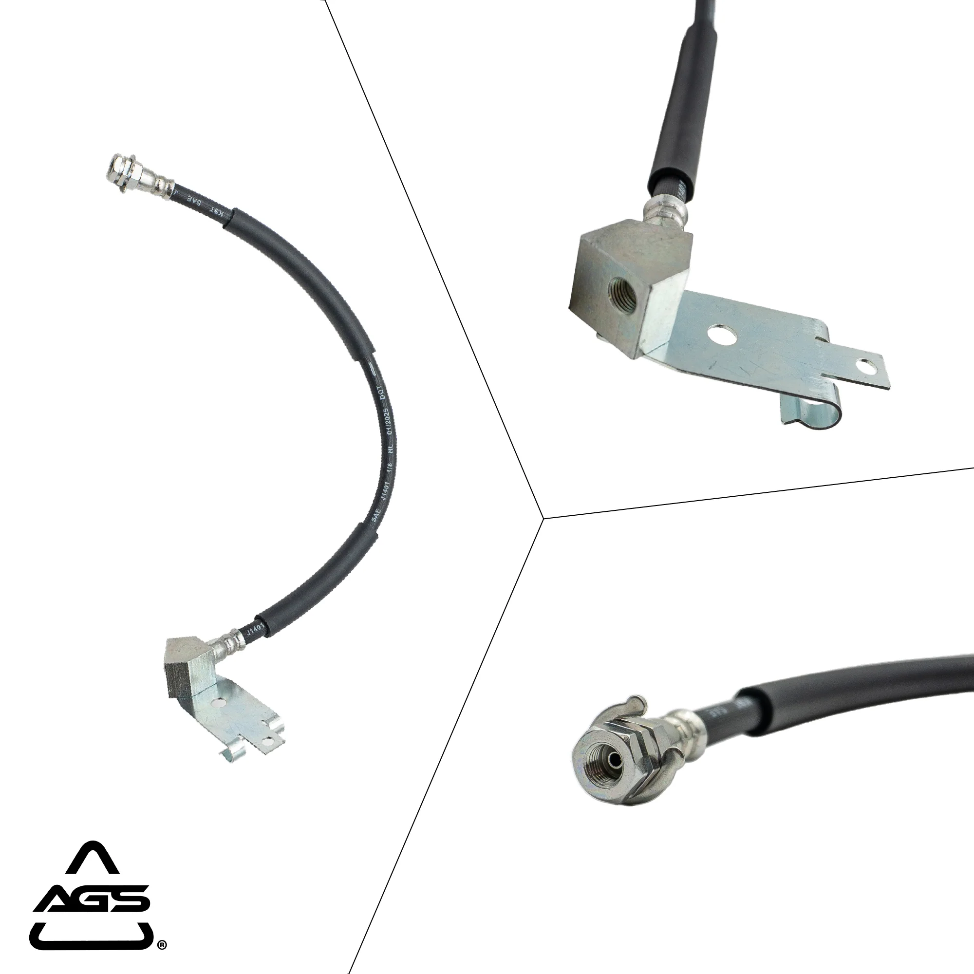 1989-2006 Multi-Vehicle Application Rear Center Rubber Brake Hose | AGS-KT60003