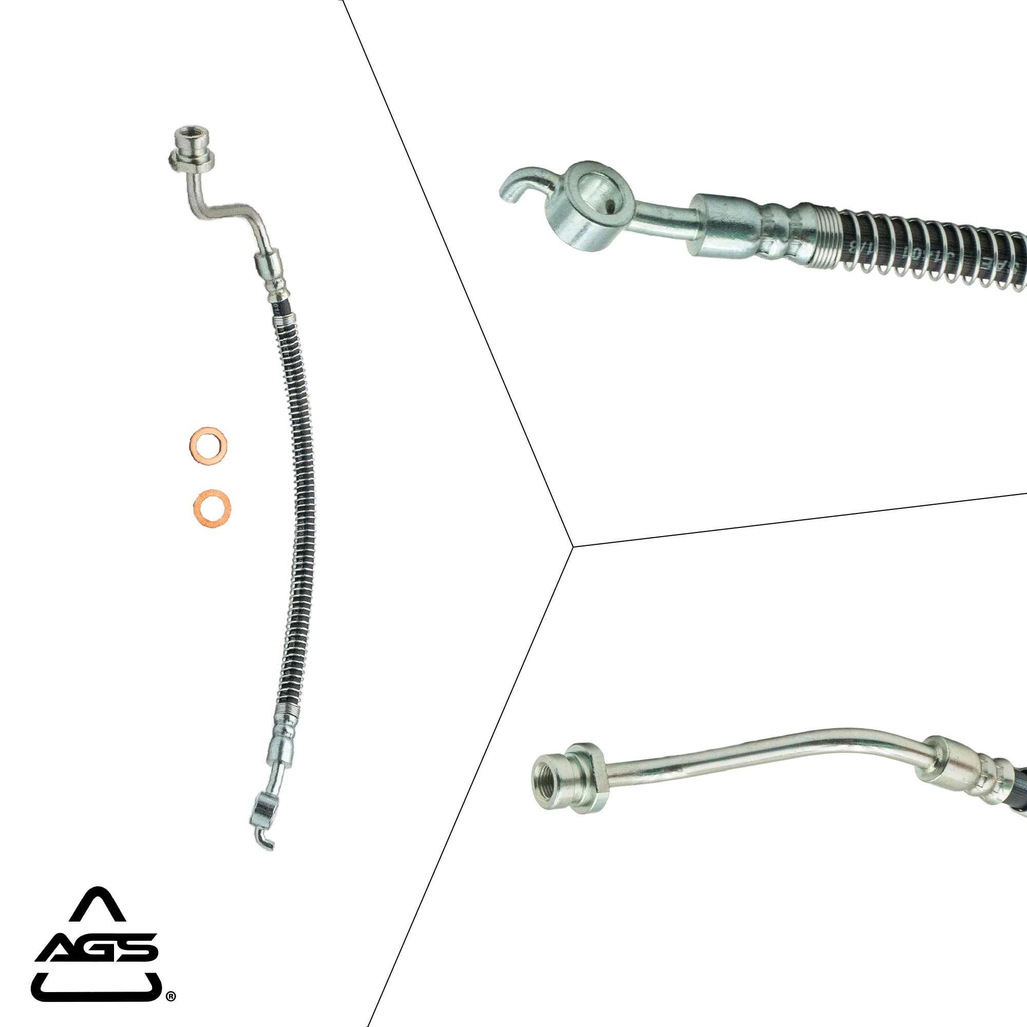 2007-2013 Hyundai Santa Fe / Kia Sorento Rear Right Rubber Brake Hose | AGS-KT40590N