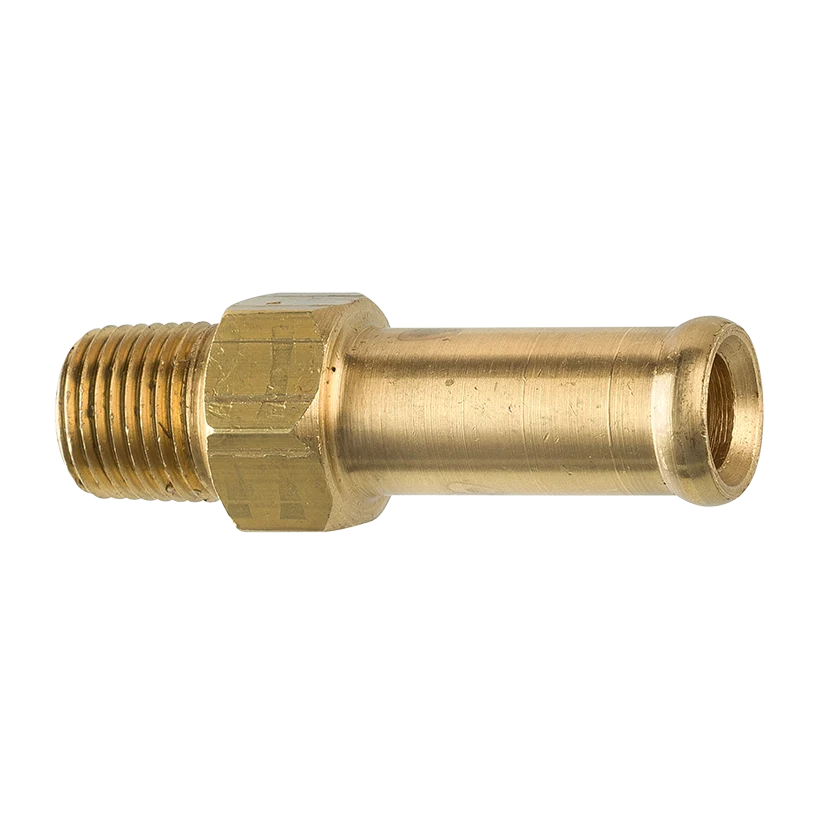 Brass Rigid Male Hose Clamp, 3/8" Hose, Male (1/8-27 NPT)