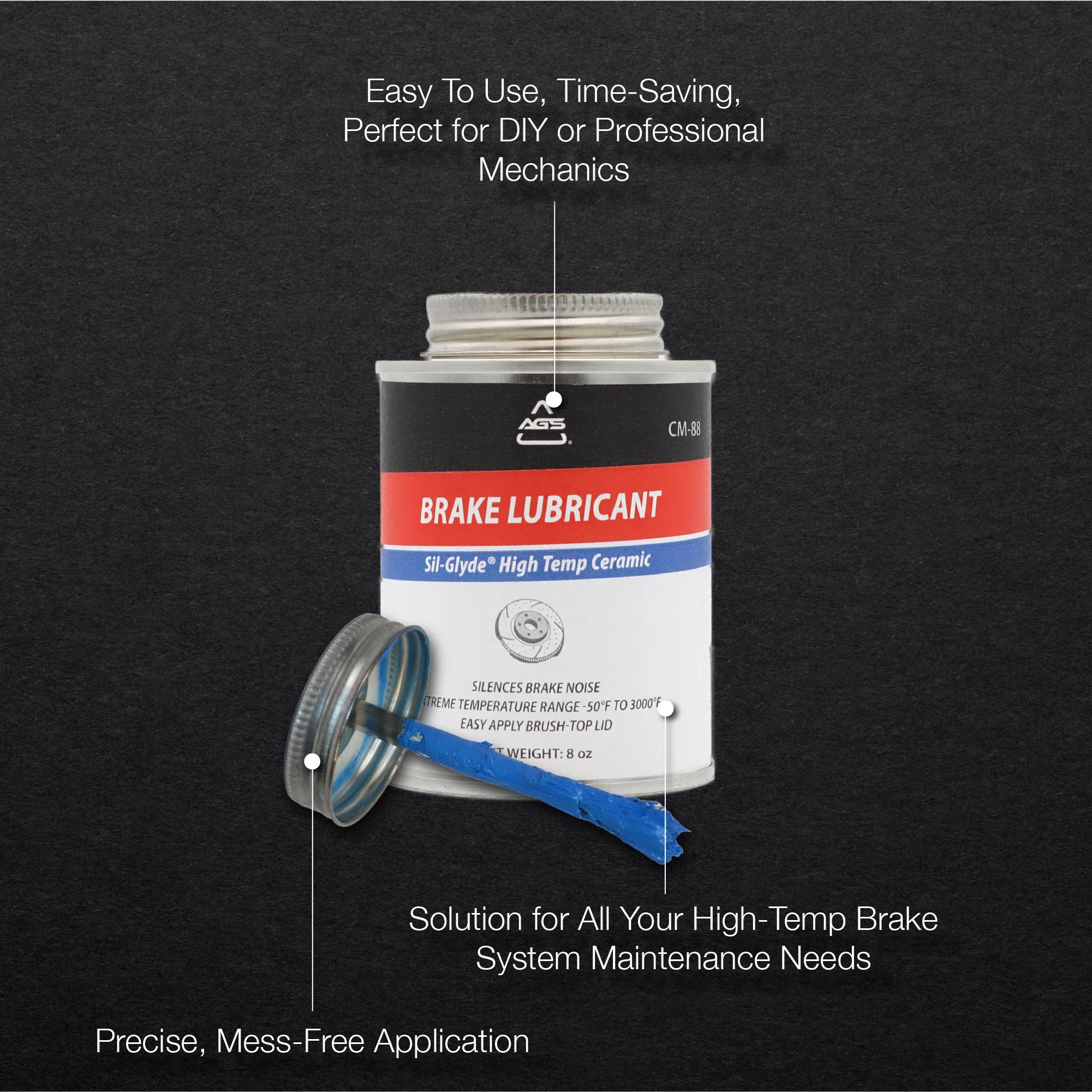 Cerami-Glyde High Temperature Brake Lubricant - 8oz Brush Top - Image 4