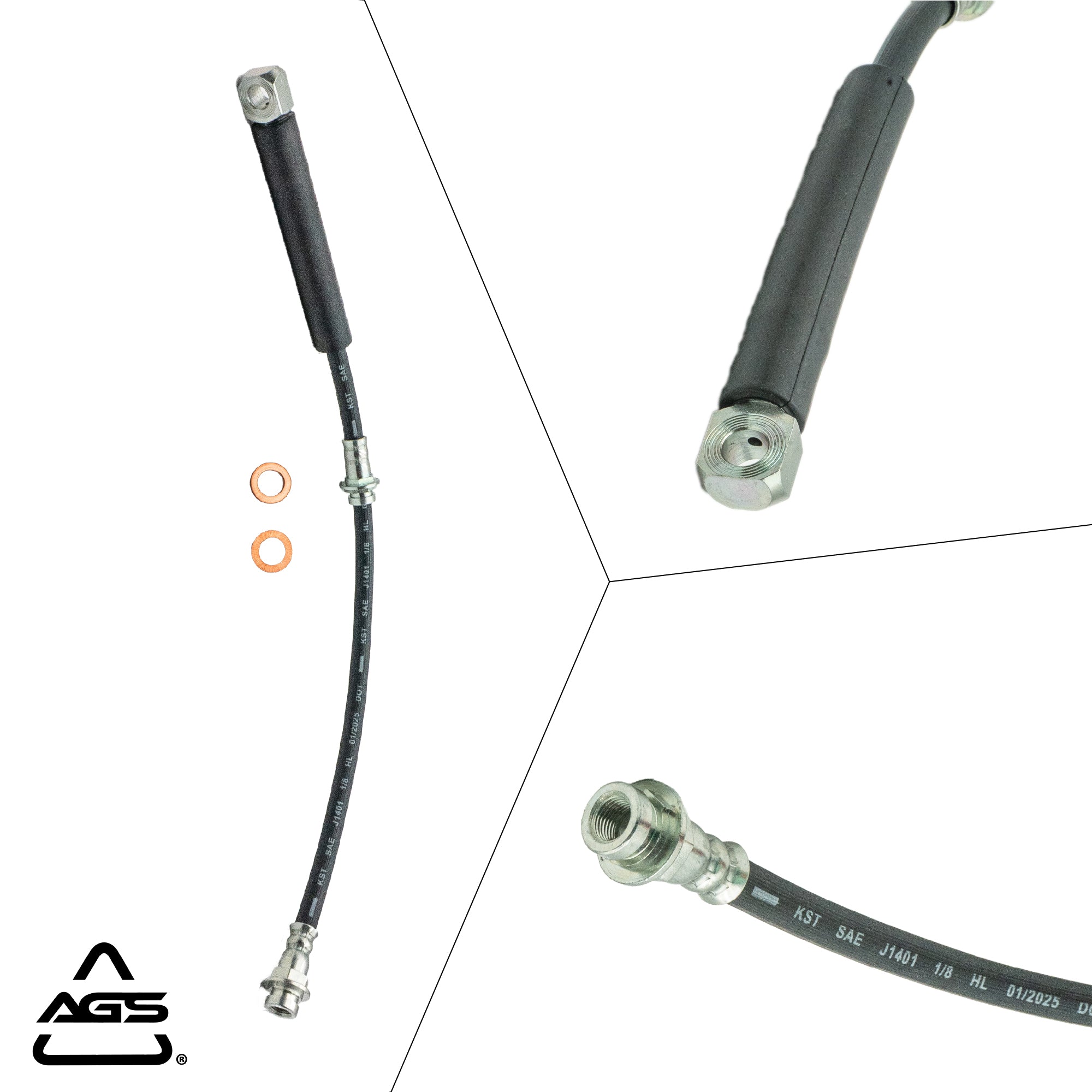 1984-1992 Chevrolet Camaro / Pontiac Firebird Front Left Rubber Brake Hose | AGS-KT70351