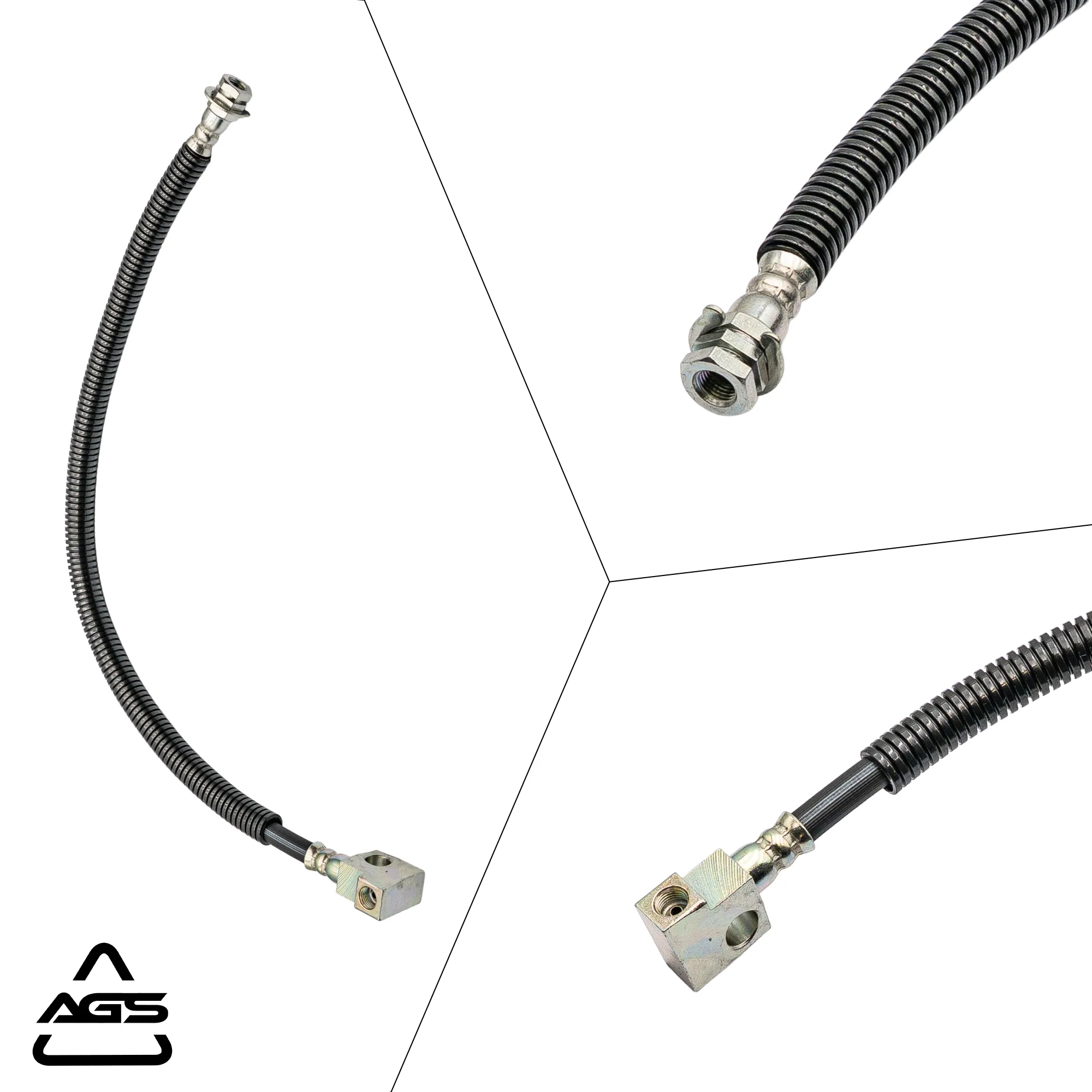 1987-2001 Dodge Dakota, Dodge Ram 1500 +2 More Rear Center Rubber Brake Hose | AGS-KT80213 - Image 4