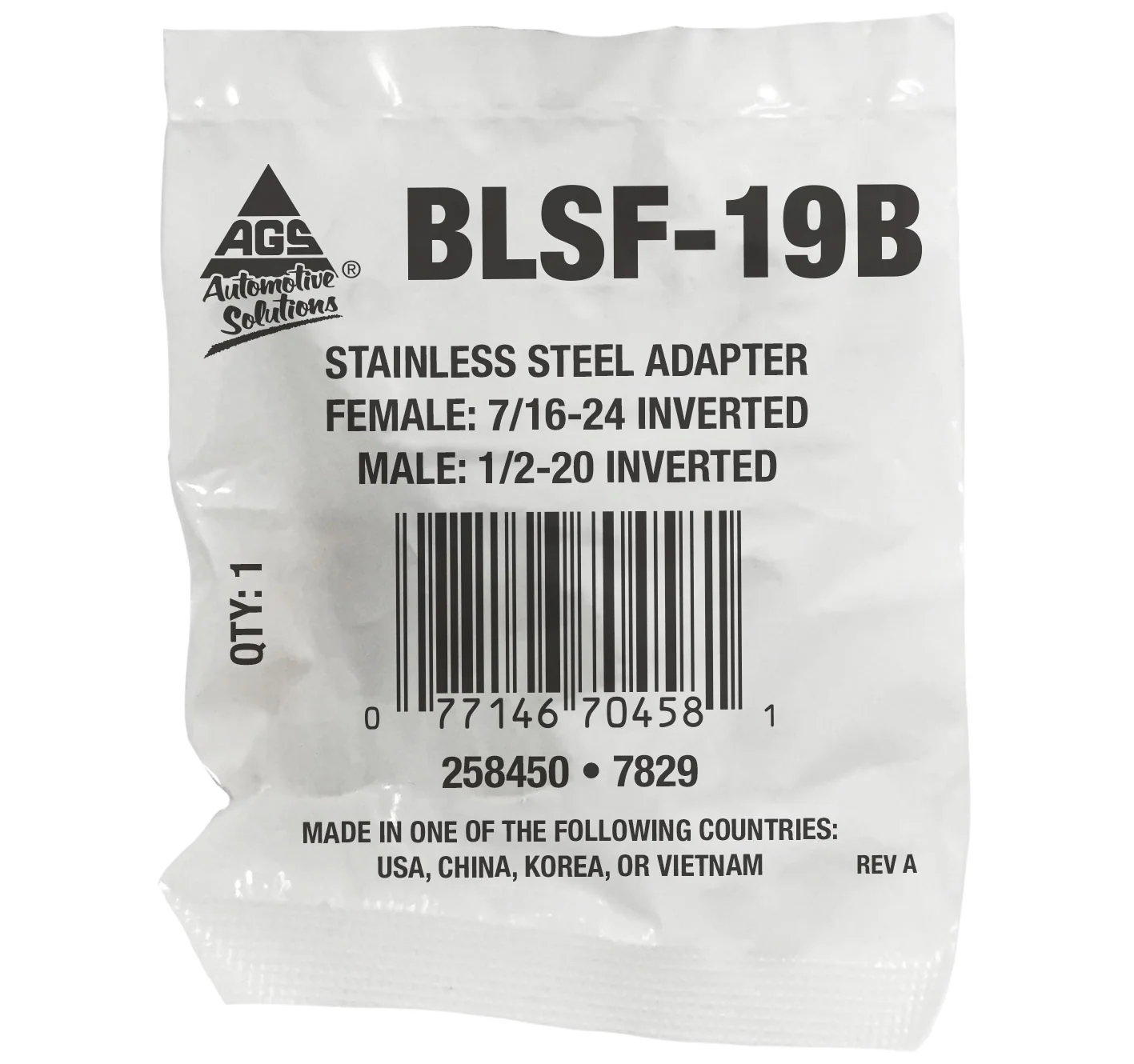 Adapter, Stainless Steel, F(7/16-24 I), M(1/2-20 I) - Image 2