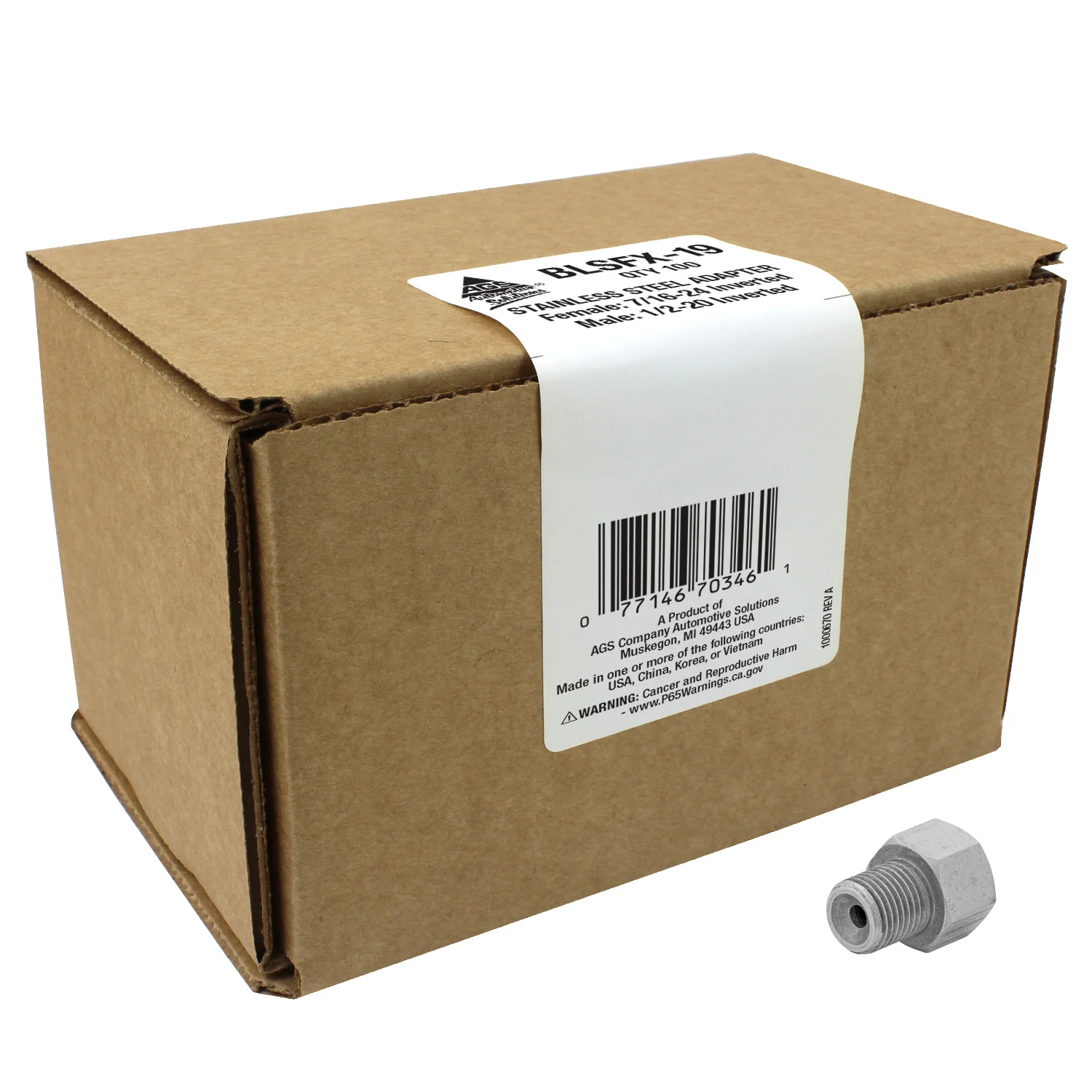 Adapter, Stainless Steel, F(7/16-24 I), M(1/2-20 I) - Image 3