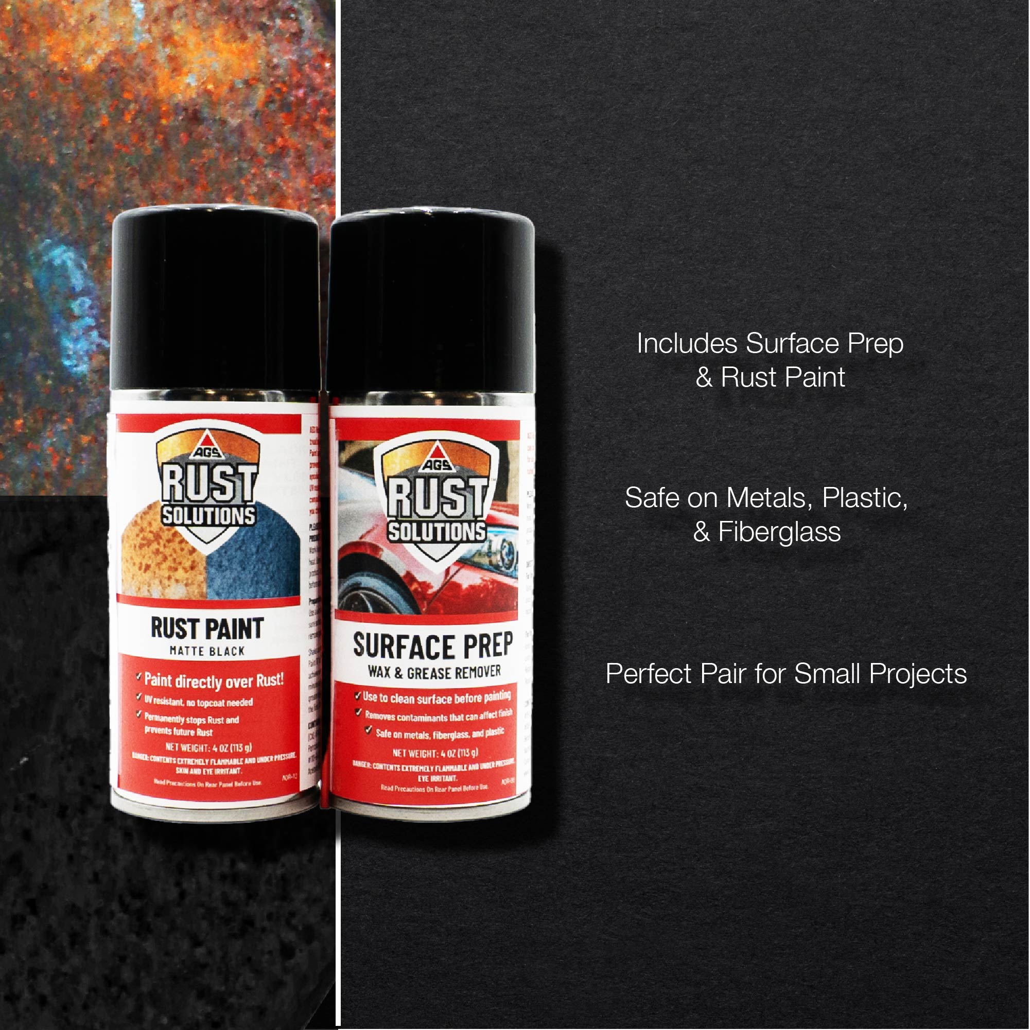 Matte Black Rust Paint & Surface Prep 4oz Starter Kit - Image 5