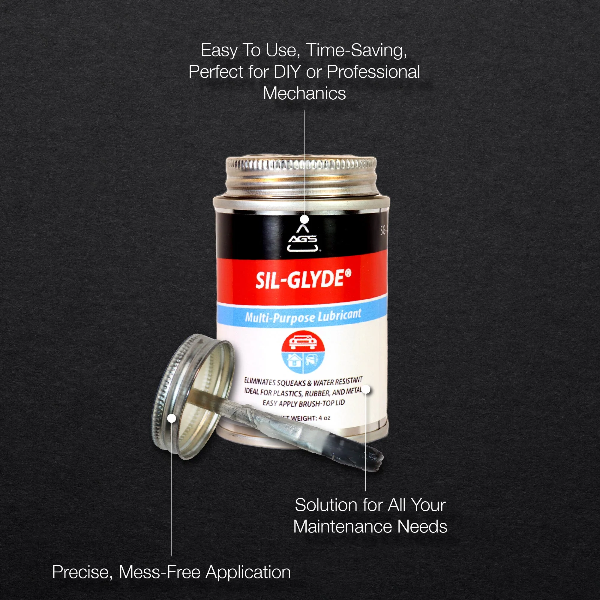 Sil-Glyde General Purpose Lubricant - Brush Top - Image 4